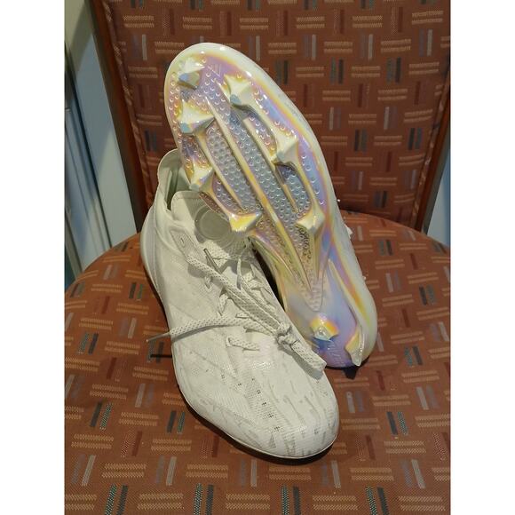 New Men's 11.5 Adidas Adizero Electric Speed Juice Football Cleats, White Siver - Picture 4 of 9